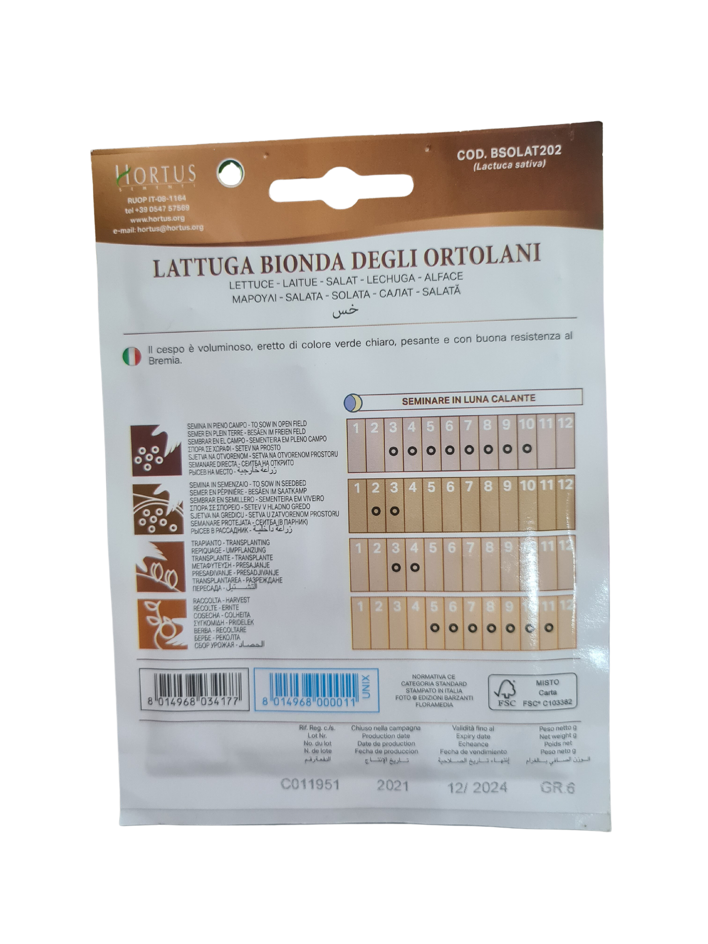 Lettuce (Bionda Degli Ortolani) Seeds