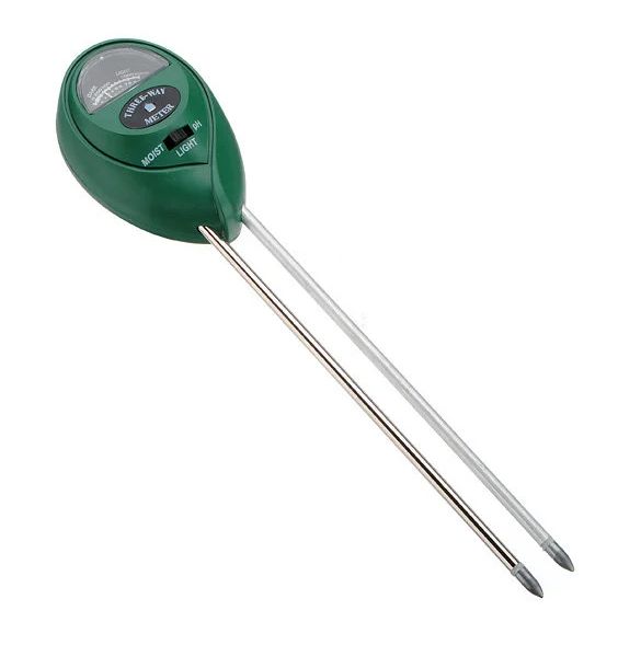 Three-Way Soil Meter For Moisture, Light Intensity and pH Testing Meter