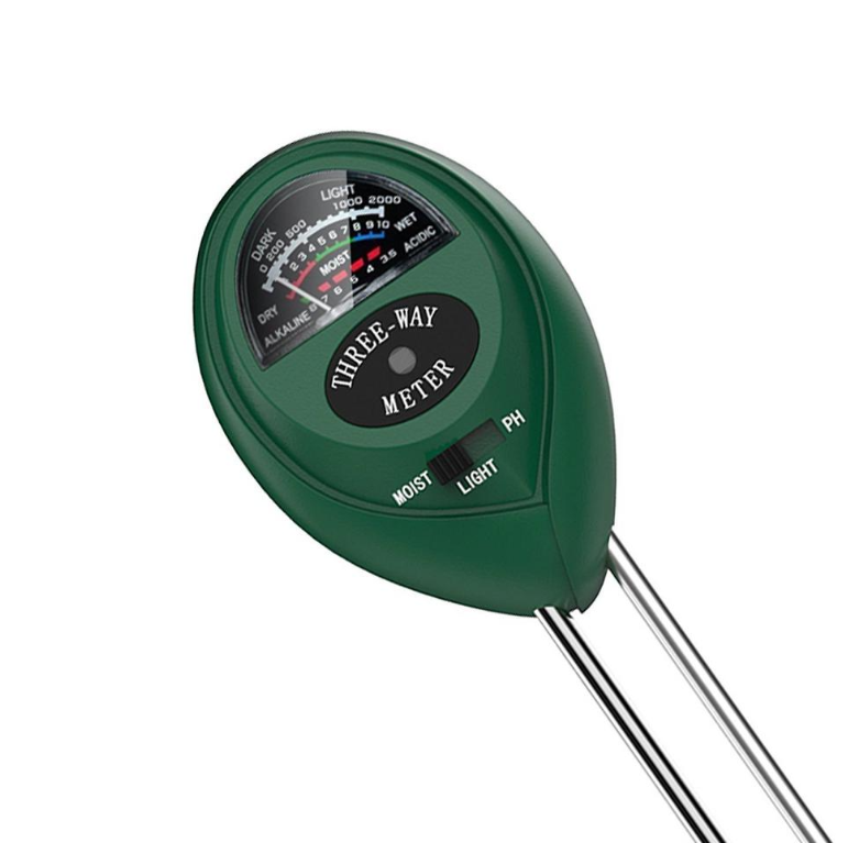 Three-Way Soil Meter For Moisture, Light Intensity and pH Testing Meter