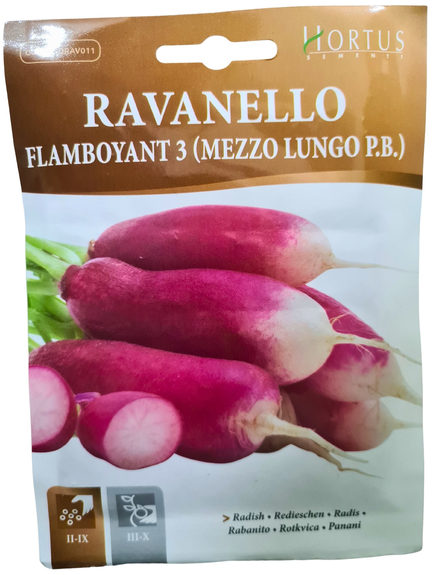 Radish (Flamboyant 3 Mezzo Lungo P.B.) Seeds